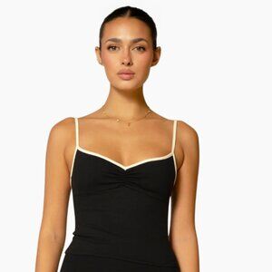 437 The Ballet Tank - BLACK/CREME